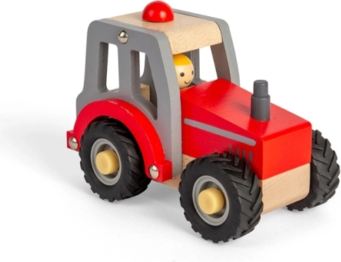 Bigjigs Toys puidust traktor punane