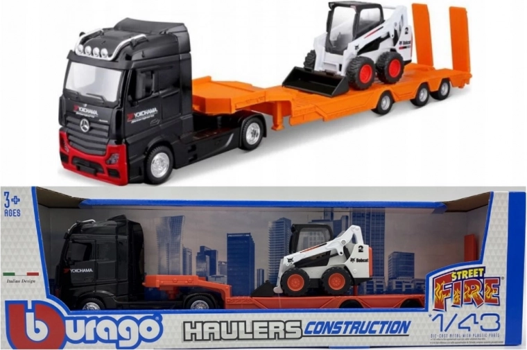 Metallist veok MB Actros Gigaspace koos Bobcat laaduriga 1:43