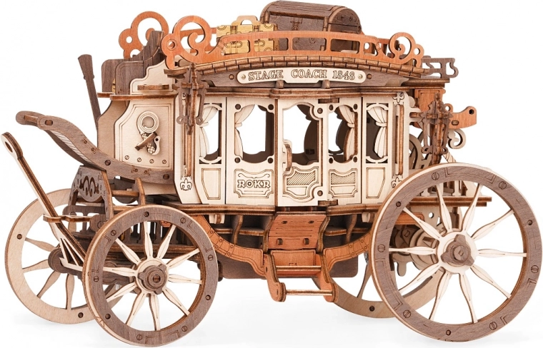 Wooden Mechanical Music Box – Stagecoach 3D Puzzle