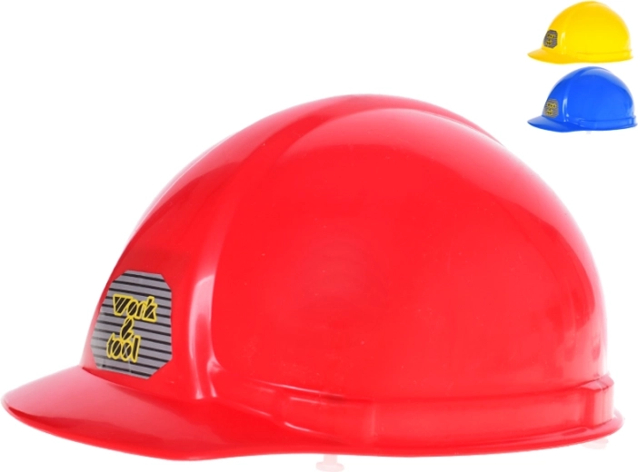 Children's construction helmet with adjustable strap, plastic, 3 colors