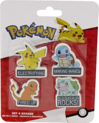 POKÉMON-kummide komplekt – Pikachu, Charmander, Bulbasaur ja Squirtle