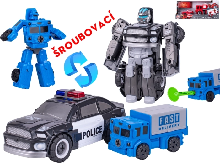 Transforming Rescue Cars into Robots – Police and Fire, Set of 2