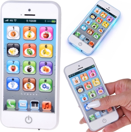 Interactive kids’ smartphone-style phone with 8 modes, light, sound and USB charging