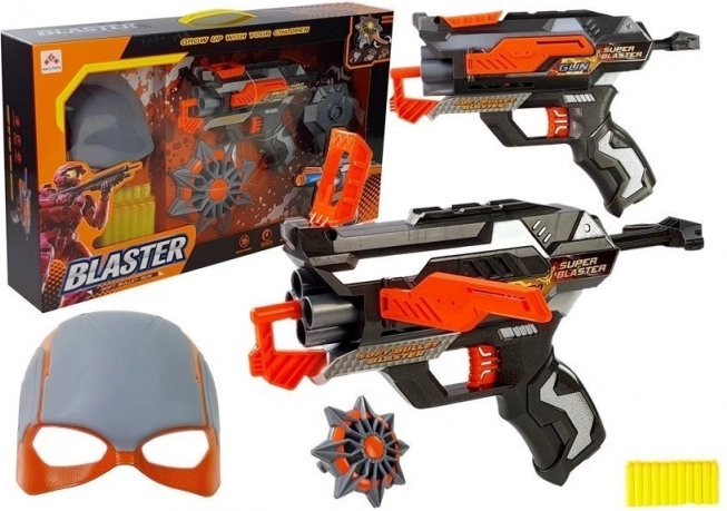 Foam blaster set with mask and darts