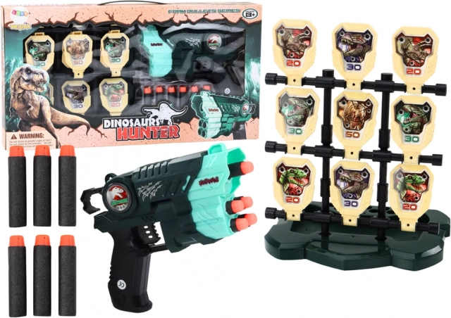 Pistol with Target and Foam Darts - Dinosaurs