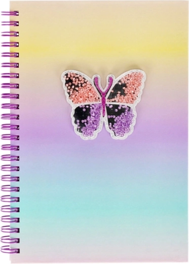 A5 spiral notebook with butterfly motif