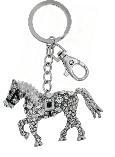Silver cross keychain