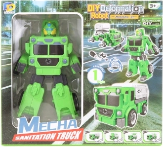 Kokkupandav roheline robot 2-in-1 – veok ja ekskavaator