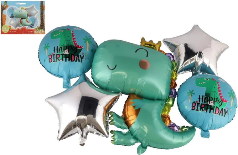 Set of Inflatable Dinosaur Balloons, 5 pcs