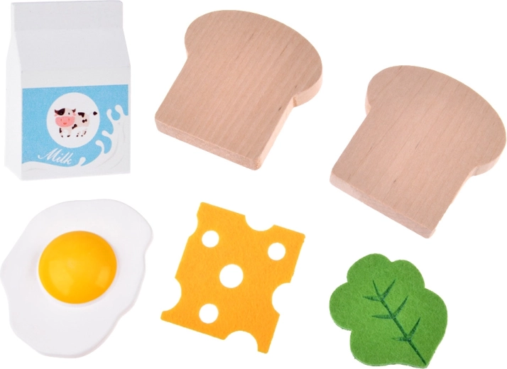 Rich accessories: food, milk, and menu cards