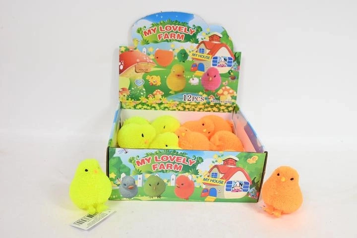 Anti-stress squeeze toy chick with light