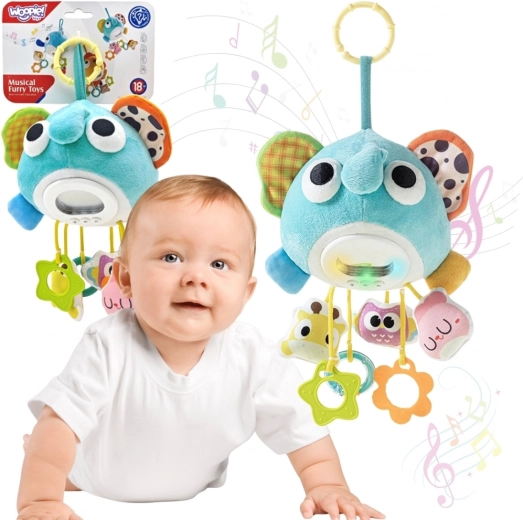Interactive plush elephant with melodies and hanging toys WOOPIE