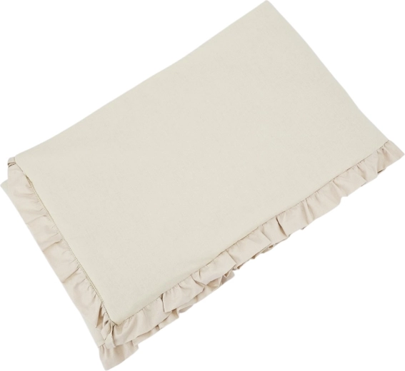 EKO cotton crib bumper with ruffle light beige 180 cm