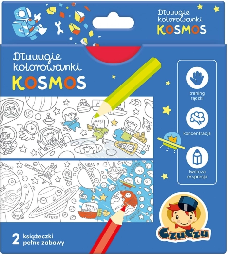 Long Coloring Pages Space – Accordion Books for Kids 4+