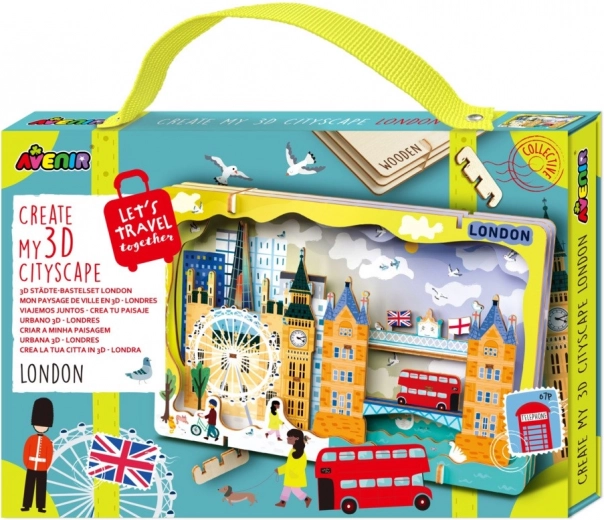 3D puidust pusle linnapanoraam – London