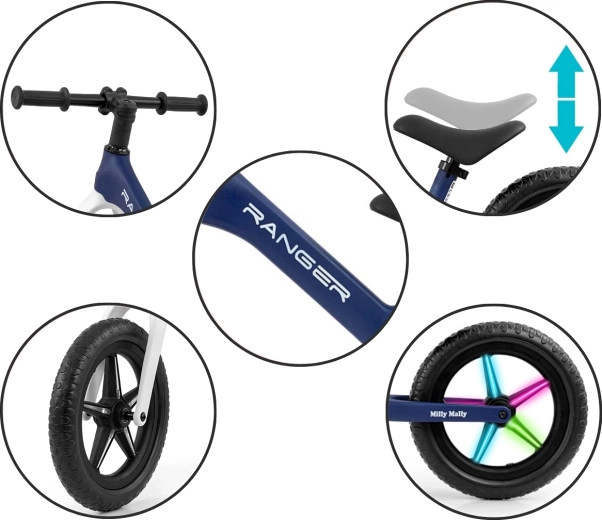 Maintenance-free 12" EVA wheels and light-up rims