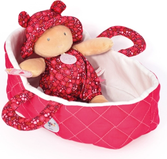 Doudou Jolijou doll in pink carry bag 20 cm