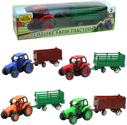 Põllumajandustraktor haagisega 9 cm karbis - 1 tk