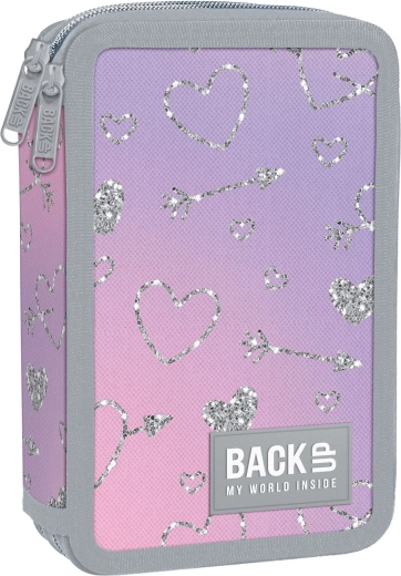 Kahekambriline varustusega koolipinal BackUP sädelevad südamed