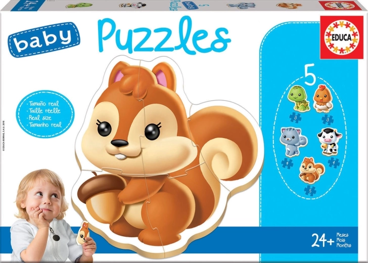Educa baby puzzle Animals 5-in-1 (3–5 pieces)