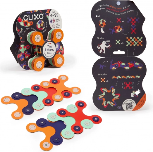 CLIXO Tiny & Mighty Space – magnetiline ehituskomplekt 9 tk, pimedas helendav