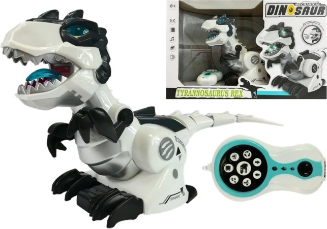RC-dinosaurus Tyrannosaurus rex helide ja tuledega