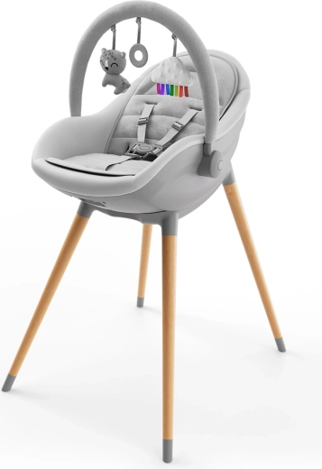 Kinderkraft FINI UP 3in1 söögitool ja lamamistool, hall