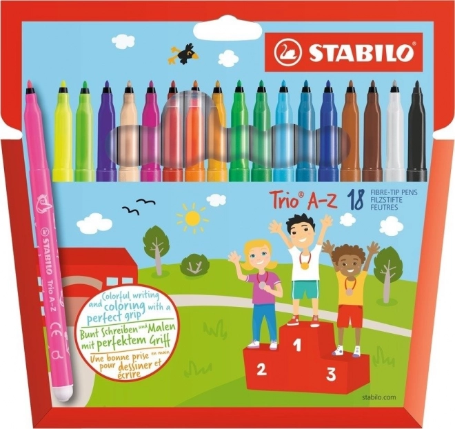 STABILO Trio A-Z viltpliiatsid – komplekt 18 värvi