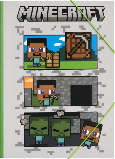 Minecrafti A4 vihikumapid kummipaelaga, hall