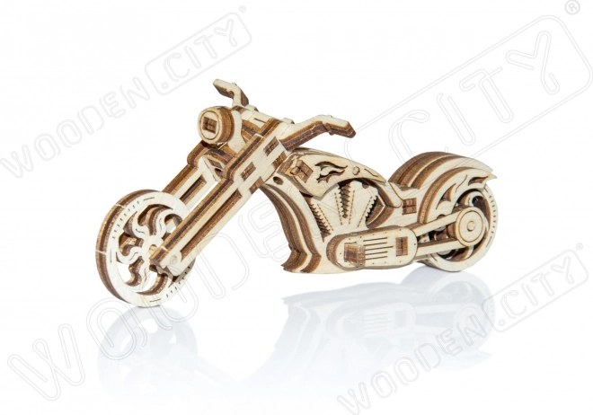 Puidust 3D pusle mootorratas CHOPPER – mini mudel, 22 detaili