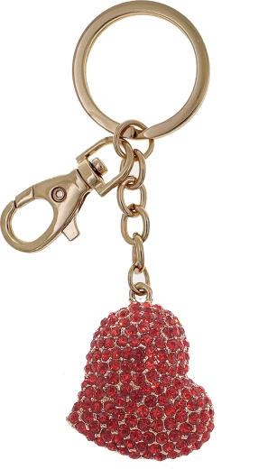 Gold keychain with red heart
