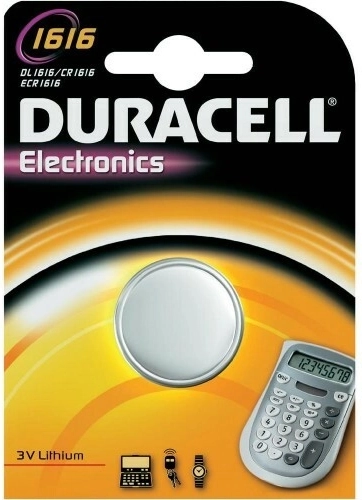 Lithium coin cell battery 3V 55 mAh DURACELL CR1616