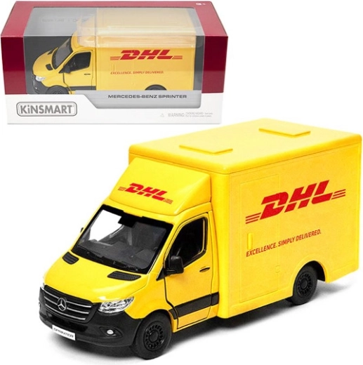 Mercedes‑Benz Sprinter DHL 1:48 metallmudel Pull Back tagasitõmbemehhanismiga