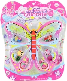 Wooden beads for kids – butterfly-themed set