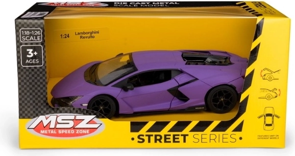 MSZ Lamborghini Revuelto purple metal car model 1:24