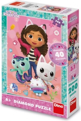 Playful puzzle 200 pieces with diamonds