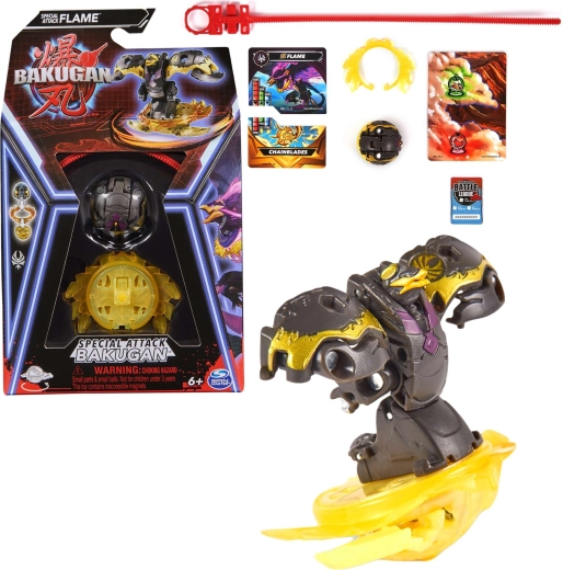 Bakugan Special Attack Flame set with spinning figure and cards
