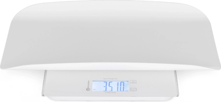 Safe weighing of babies with removable tray