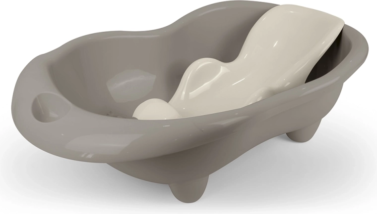 Hippo baby bath with support seat, gray
