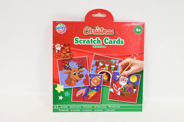 CCG Christmas scratch-off pictures, 4 pcs, 19 × 19 cm, with pen
