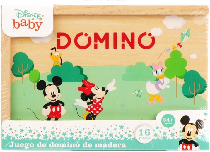 Disney Mickey Mouse puidust doomino karbis (16 tükki)