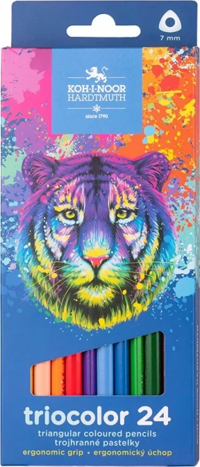 Kolmnurksed värvipliiatsid KOH-I-NOOR Triocolor 12 tk