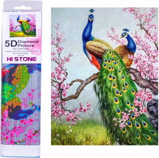 Diamond Painting – Peacocks 30 × 40 cm