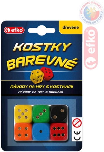 EFKO värvilised puidust mängutäringud (6 tk)