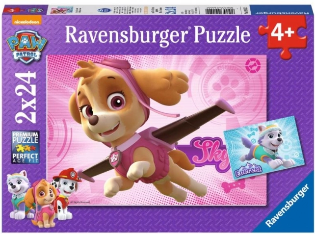 Ravensburgeri pusle Paw Patrol Skye ja Everest 2×24 tükki