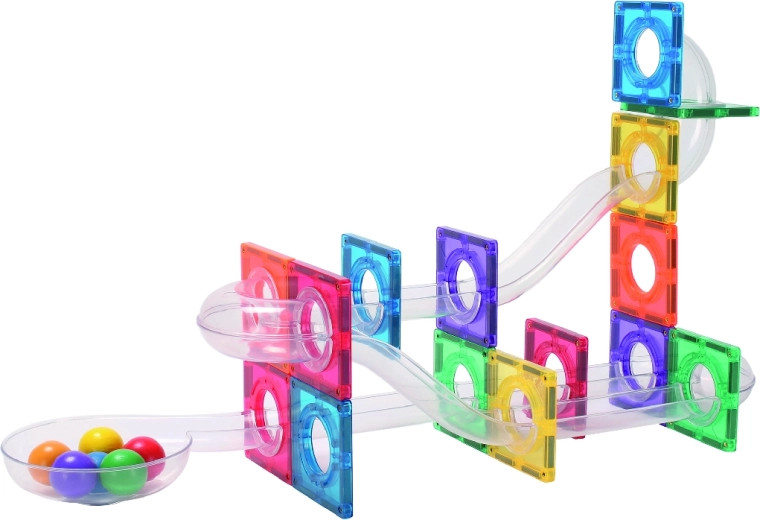 Cleverclixx magnetic marble run Compact Pack Intense (60 pieces)