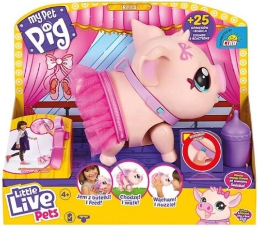Interaktiivne põrsas Bella Little Live Pets rihmaga