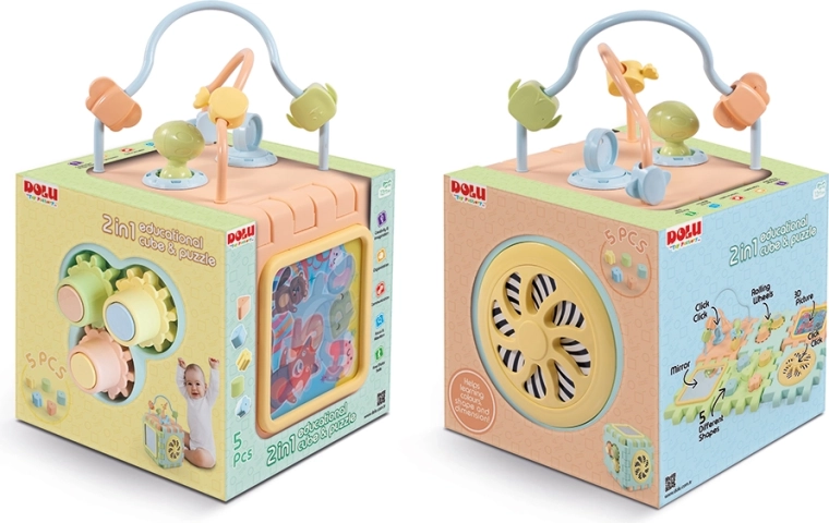 2 in 1: cube and interactive puzzle base