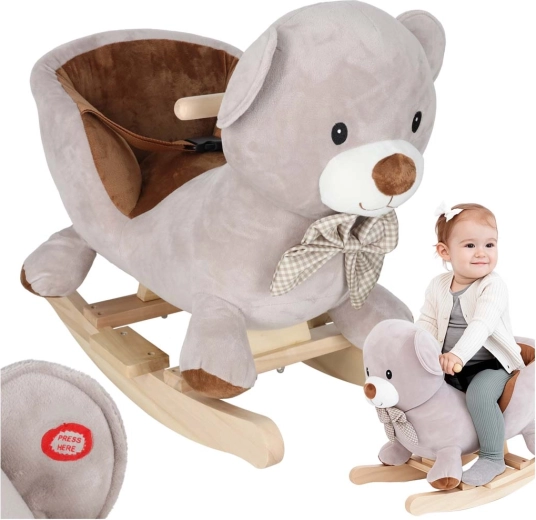 Plush rocking teddy with seat and sounds