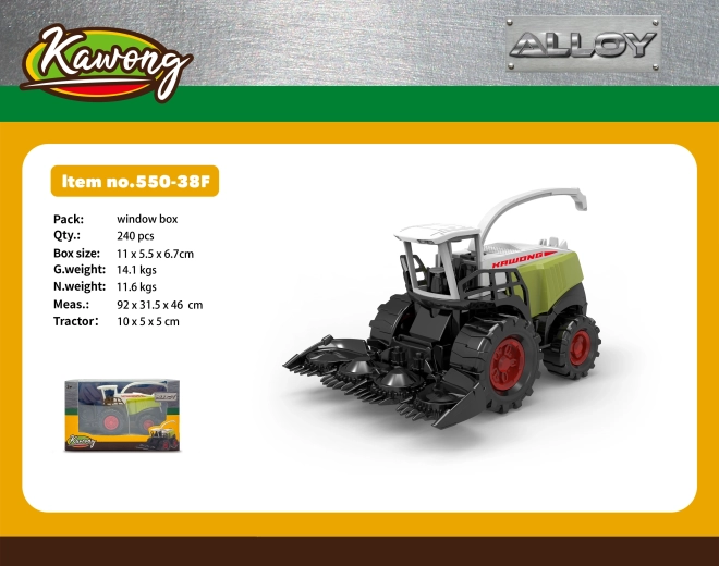 Metal and plastic combine harvester 10 cm